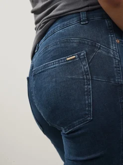 Jean bleu foncé - Jean slim boot cut réhaussant