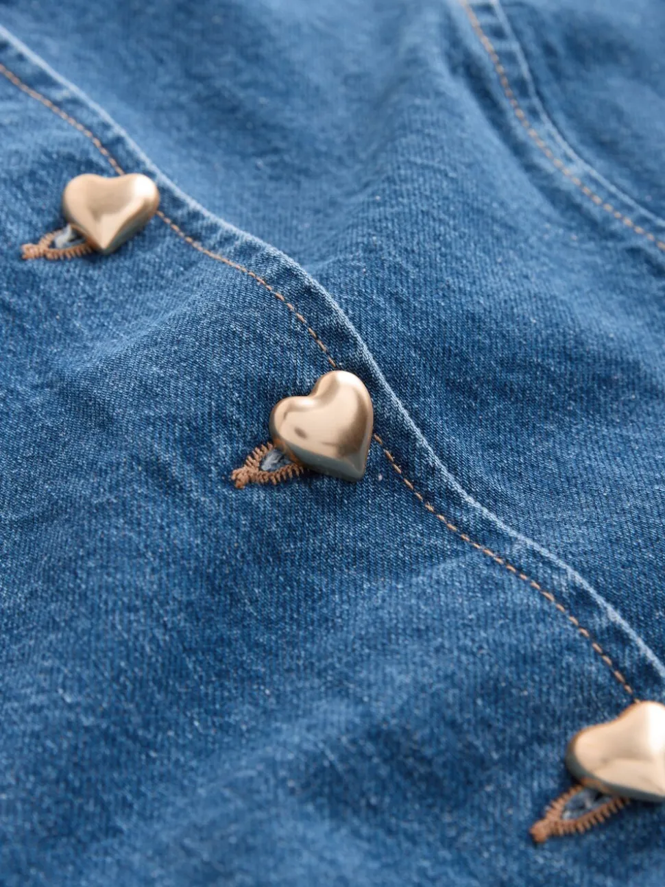 Jean bleu moyen - Gilet boutonné cœur