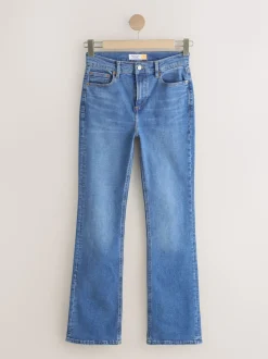 Jean bleu moyen - Jean bootcut Extensible taille Milieu