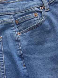 Jean bleu moyen - Jean bootcut Extensible taille Milieu