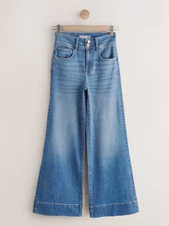 Jean bleu moyen - Jean extensible Ample taille haute