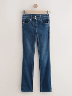 Jean bleu moyen - Jean slim boot cut réhaussant