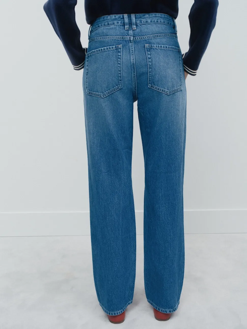 Jean bleu moyen - Jeans de jambe droite