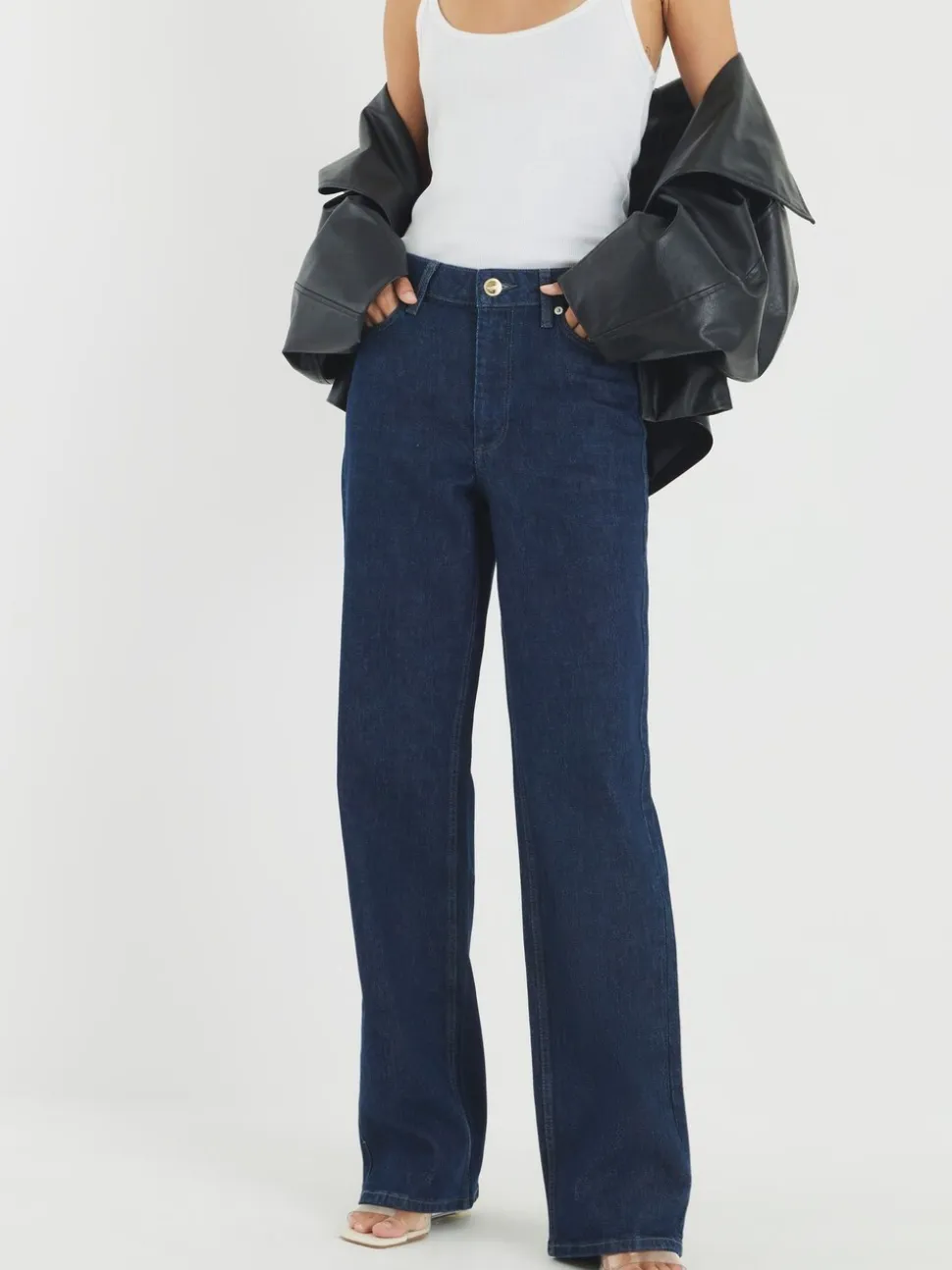 Jean droit décontracté River Island taille haute
