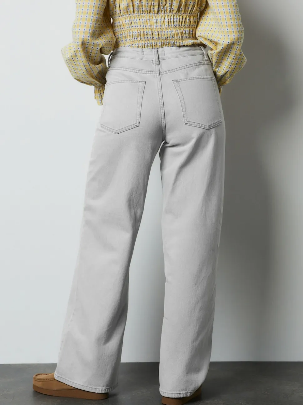 Jean gris - Jean à jambes larges et taille Joggings