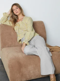 Jean gris - Jean à jambes larges et taille Joggings