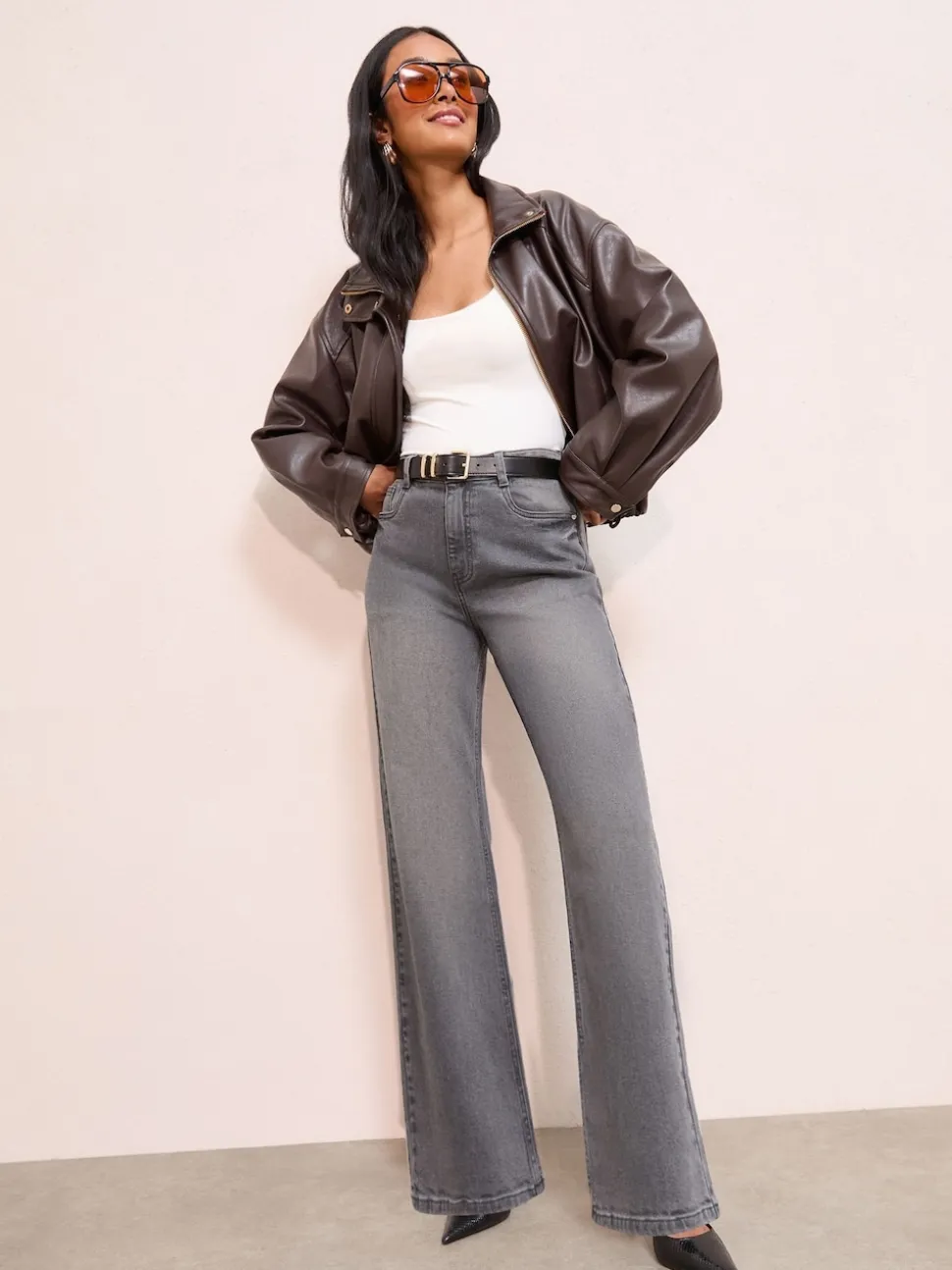 Jean gris - Jean ample Friends Like These X Lucy Mecklenborgh pour tous les jours