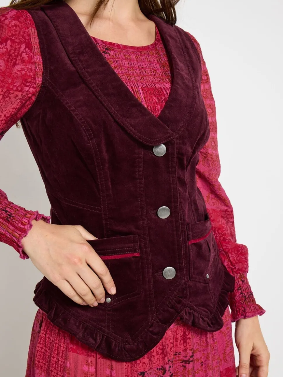 Joe Browns Gilet en velours côtelé à volants
