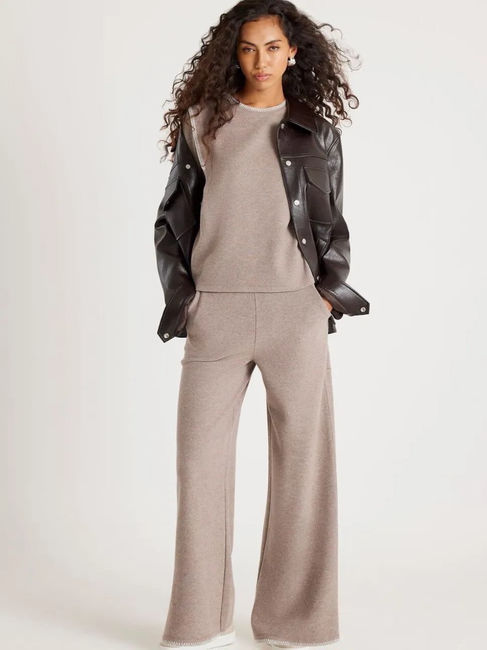 Jogging River Island Whipstitch à jambe large confortable
