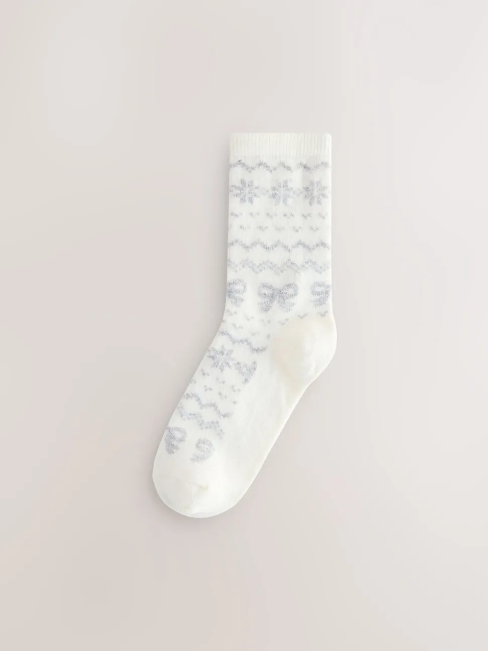 Joli motif Fair Isle gris - Lot 2 paires de chaussettes en laine Mélange