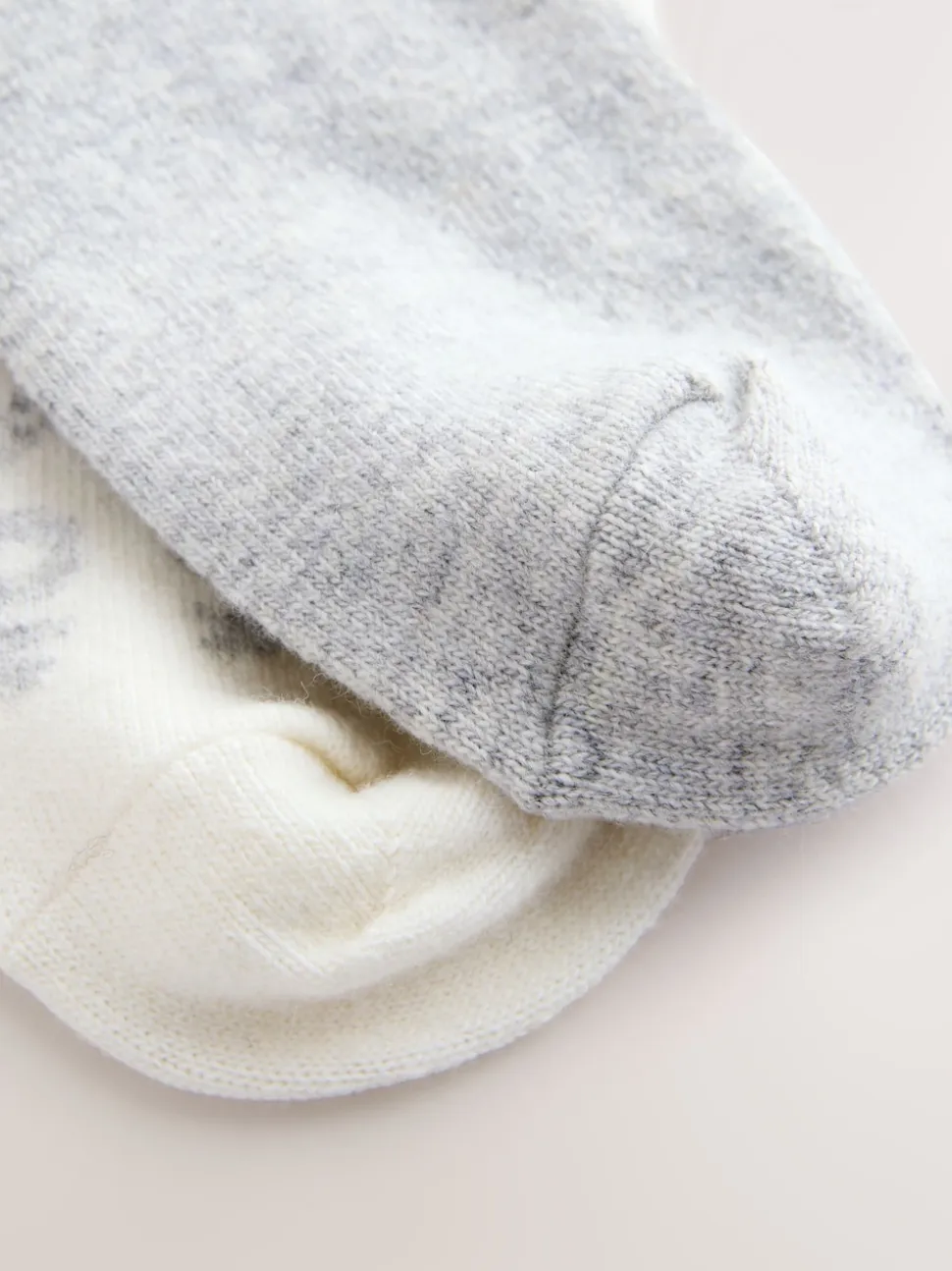 Joli motif Fair Isle gris - Lot 2 paires de chaussettes en laine Mélange