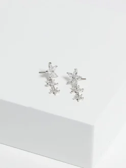 Jon Richard Boucles d’oreilles Huggie à fleurs mixtes en zircone cubique