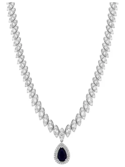 Jon Richard Collier plaqué rhodium avec zircone cubique dans un coffret cadeau