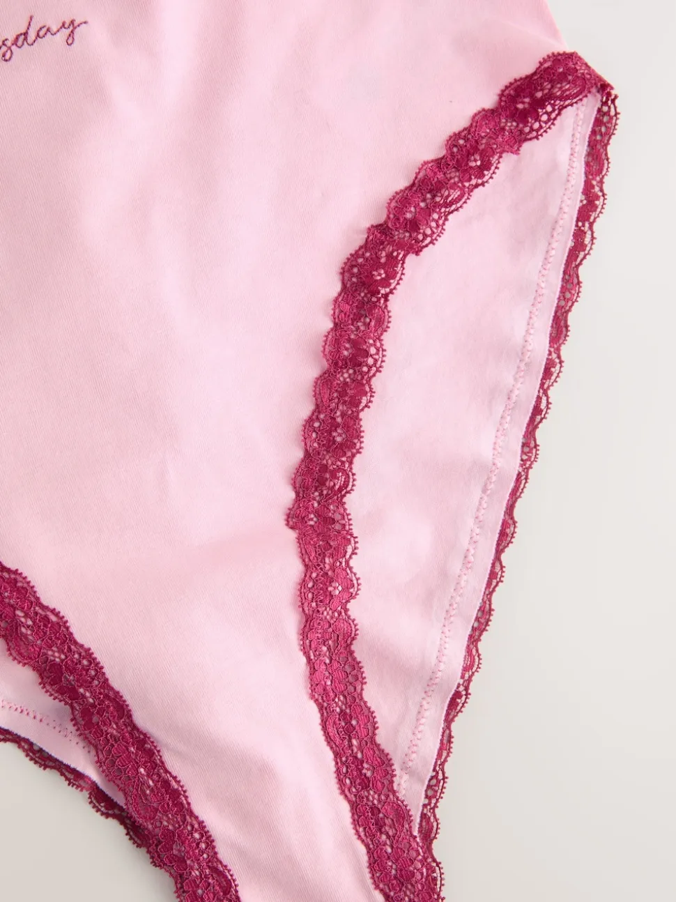 Jours de la semaine - Culotte en coton et dentelle 7 Pack