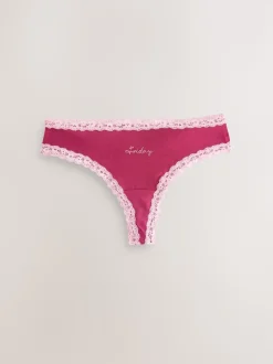 Jours de la semaine - Culotte en coton et dentelle 7 Pack