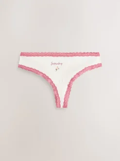 Jours de la semaine - Culotte en coton et dentelle 7 Pack