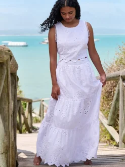 Jupe B by Ted Baker Broidery Beach blanche