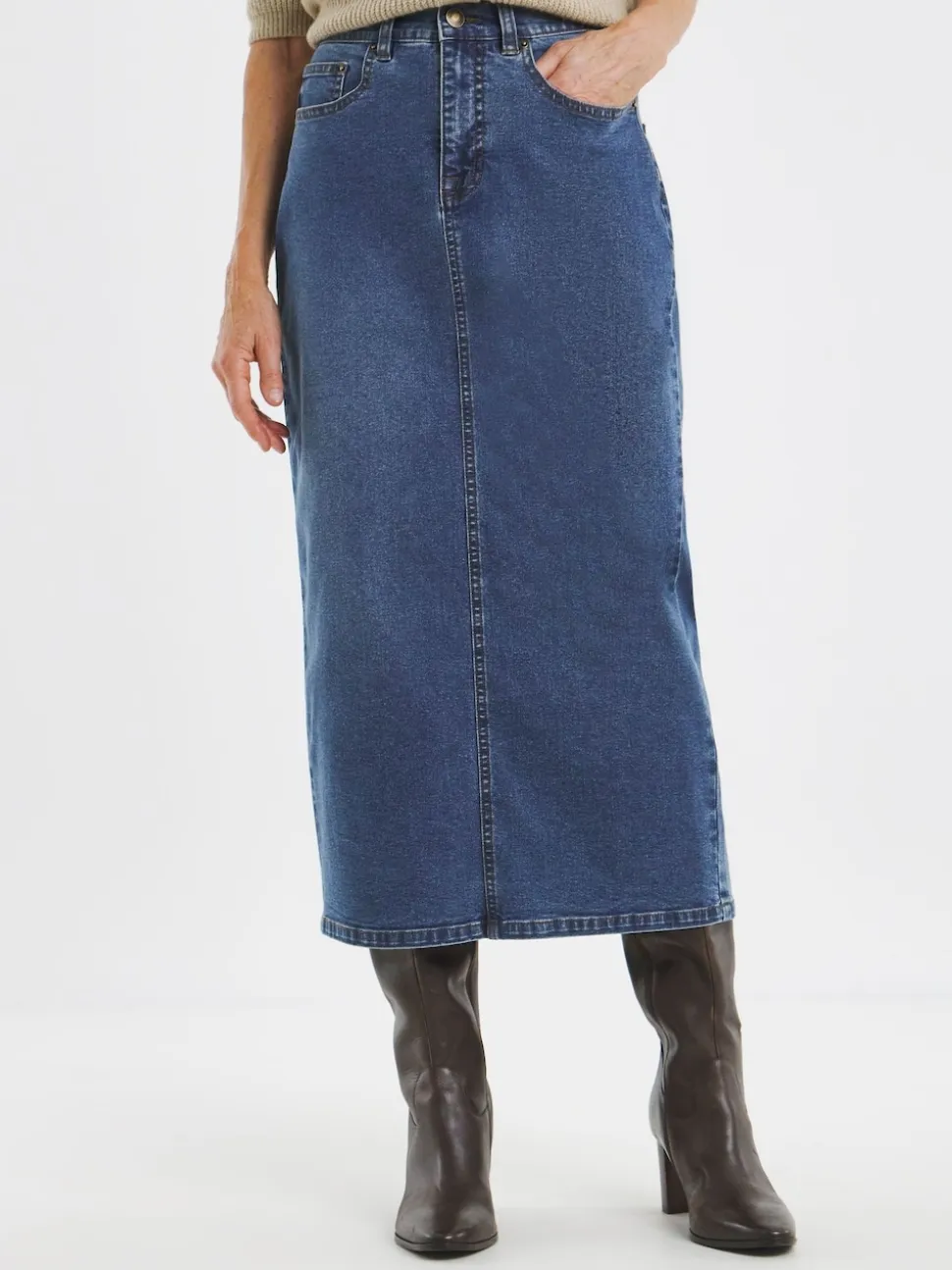 Jupe longue JD Williams Mid Wash 24/7 en jean