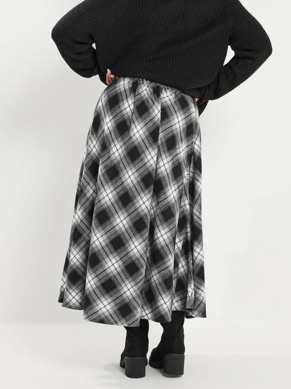 Jupe maxi Yours Curve à carreaux