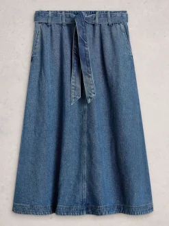Jupe mi-longue White Stuff Lexi en Denim