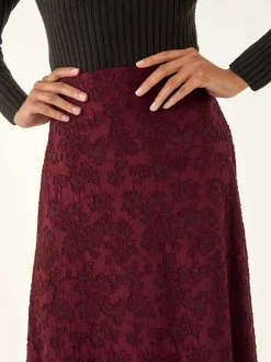 Jupe Roman fleurie texturée