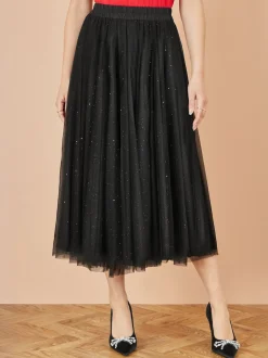 Jupe Yumi en tulle maille filet scintillante