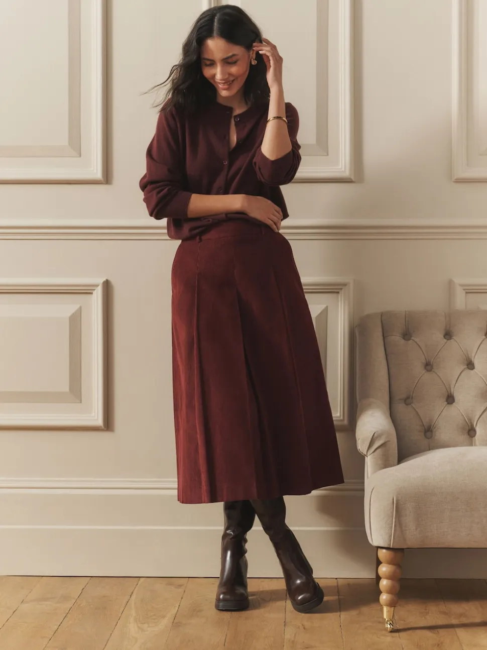 Jupes Laura Ashley Maxi en velours côtelé