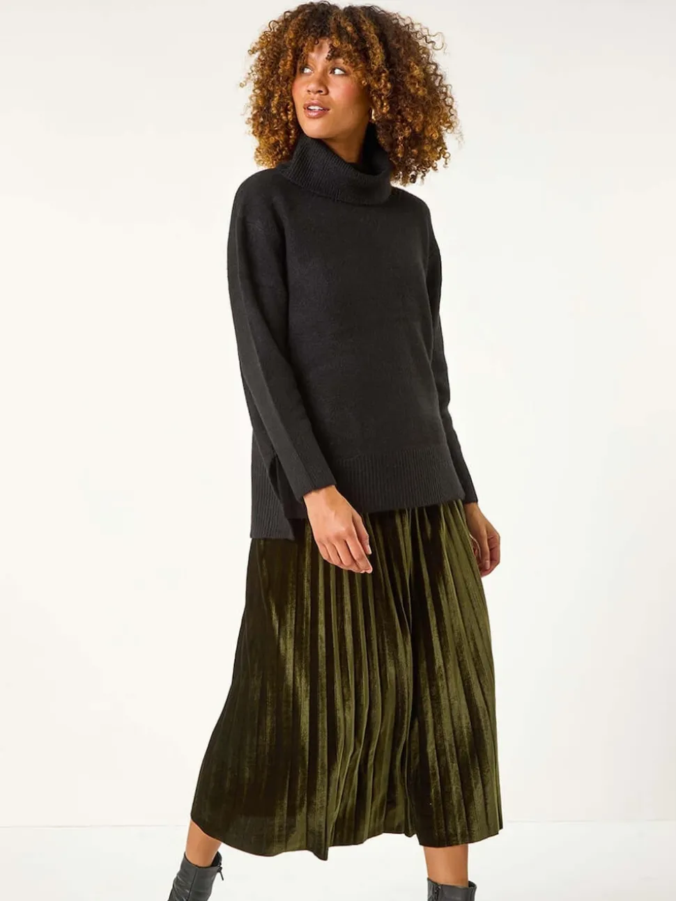 Jupes Roman Velvet plissées mi-longues