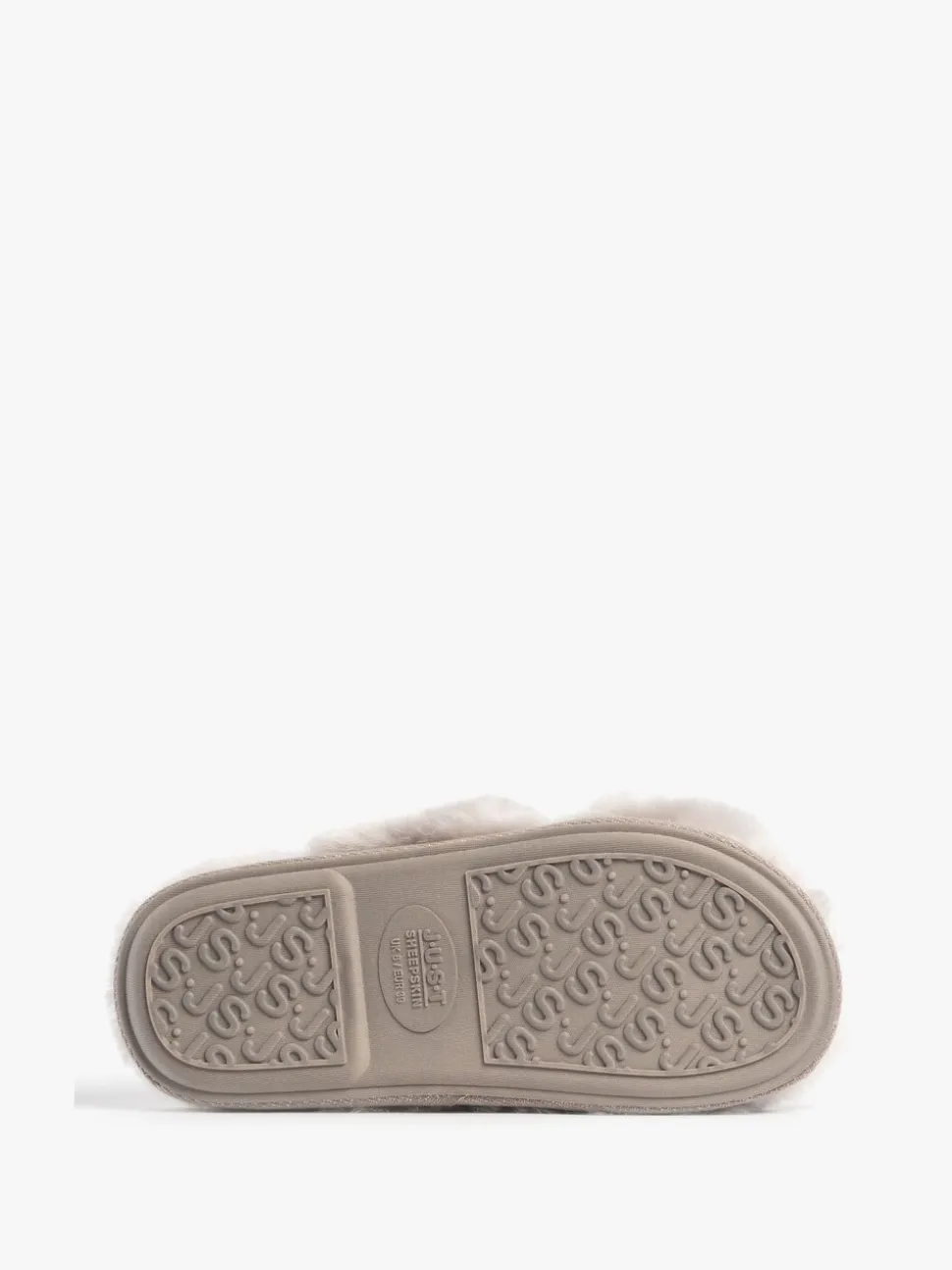 Just Sheepskin Curseur gris en peau de mouton à bout ouvert pour femme