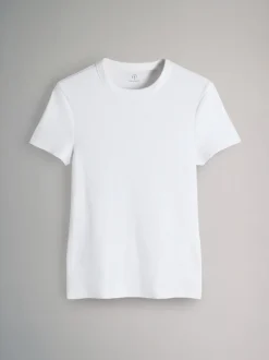 Kaki clair/pierre chaude/blanc - The Set lot de 3 t-shirts côtelés à manches courtes