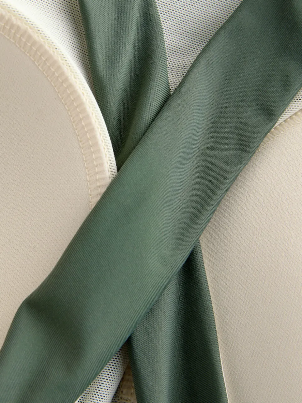 Kaki/crème - Maillot de bain dos nu à col montant pour le contrôle du ventre