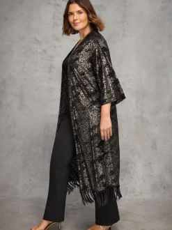 Kimono à franges longues Live Unlimited Devore