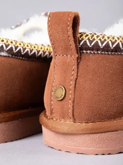 Lakeland Leather Chaussons sabots brodés en peau de mouton pour dames
