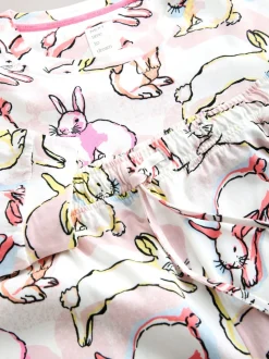 Lapin écru/rose - Pyjama à manches longues