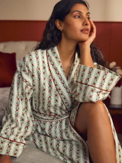 Laura Ashley Peignoir de Noël festif à rayures Kelbrook