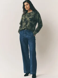 Laura Ashley Pull Col rond avec une touche de laine