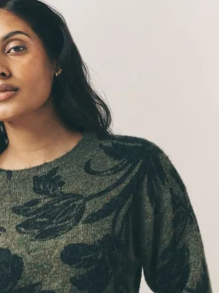 Laura Ashley Pull Col rond avec une touche de laine