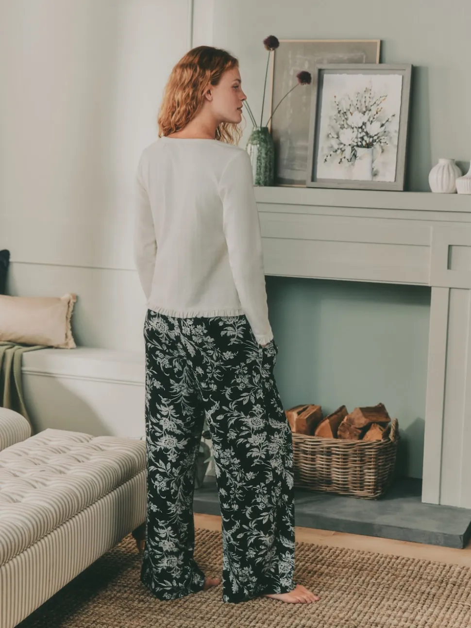 Laura Ashley Pyjama pointelle à manches longues
