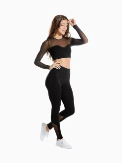 Legging taille haute à empiècement en maille