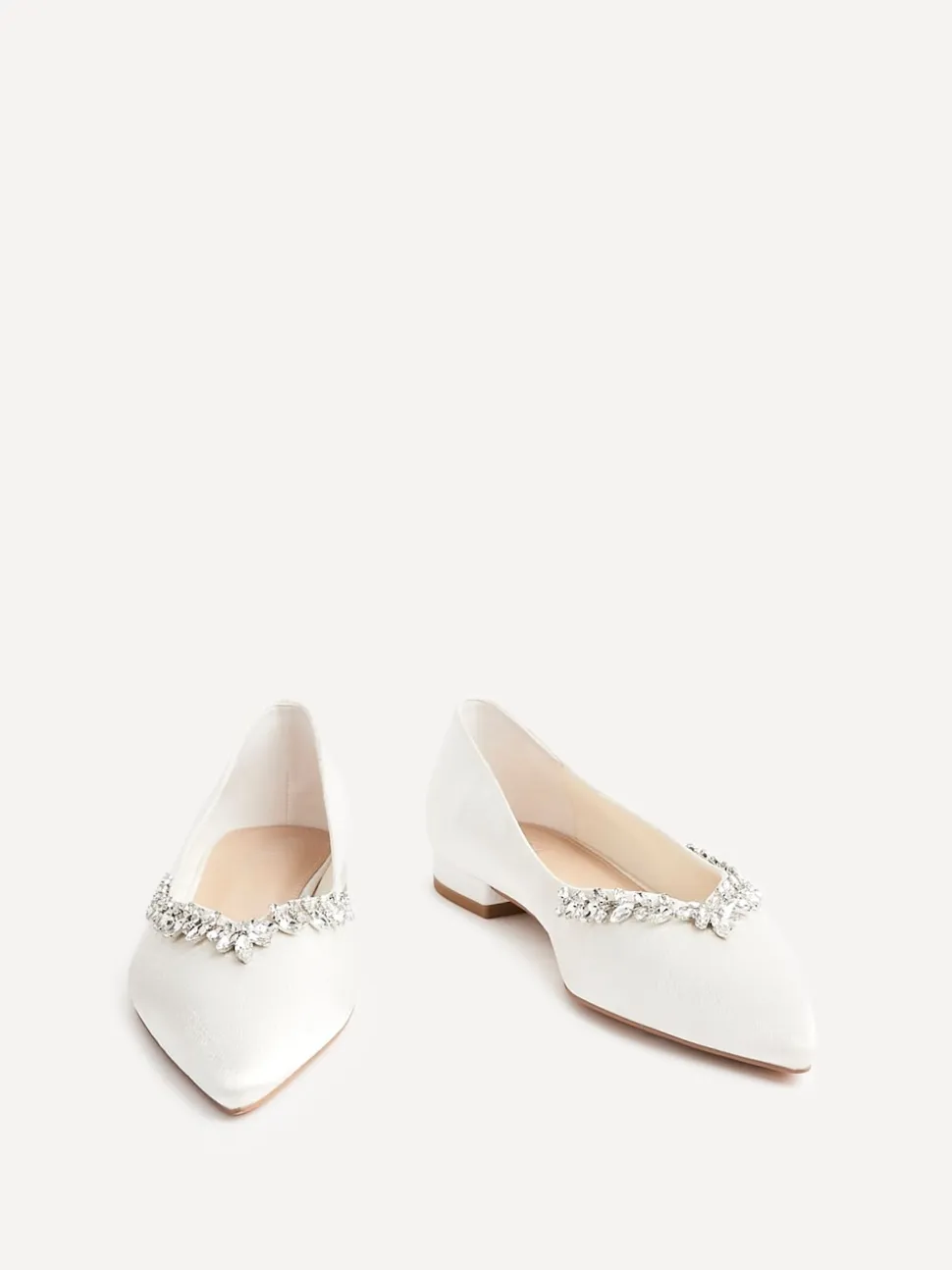 Linzi Ballerines de mariée sans fin à bout pointu avec bordures