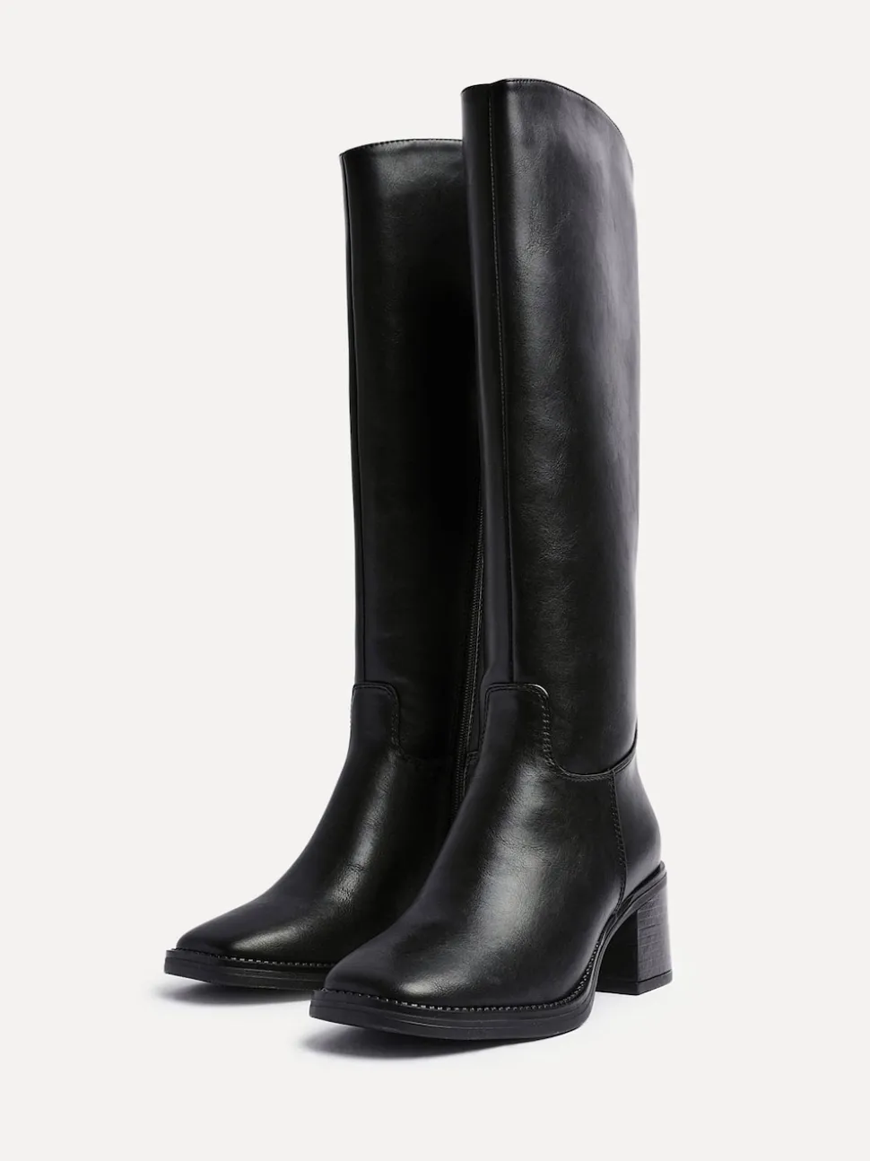 Linzi Bottes hautes Brandy à talon carré