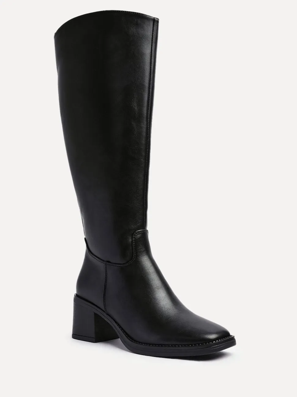 Linzi Bottes hautes Brandy à talon carré