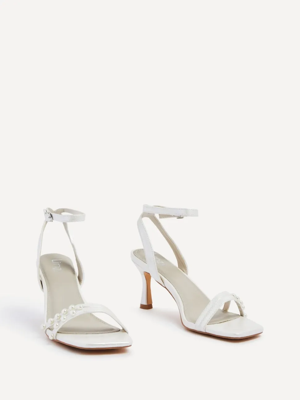 Linzi talons carrés ornés de perles Adelaide de mariée