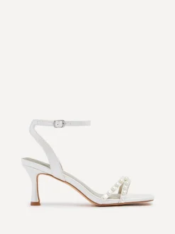 Linzi talons carrés ornés de perles Adelaide de mariée