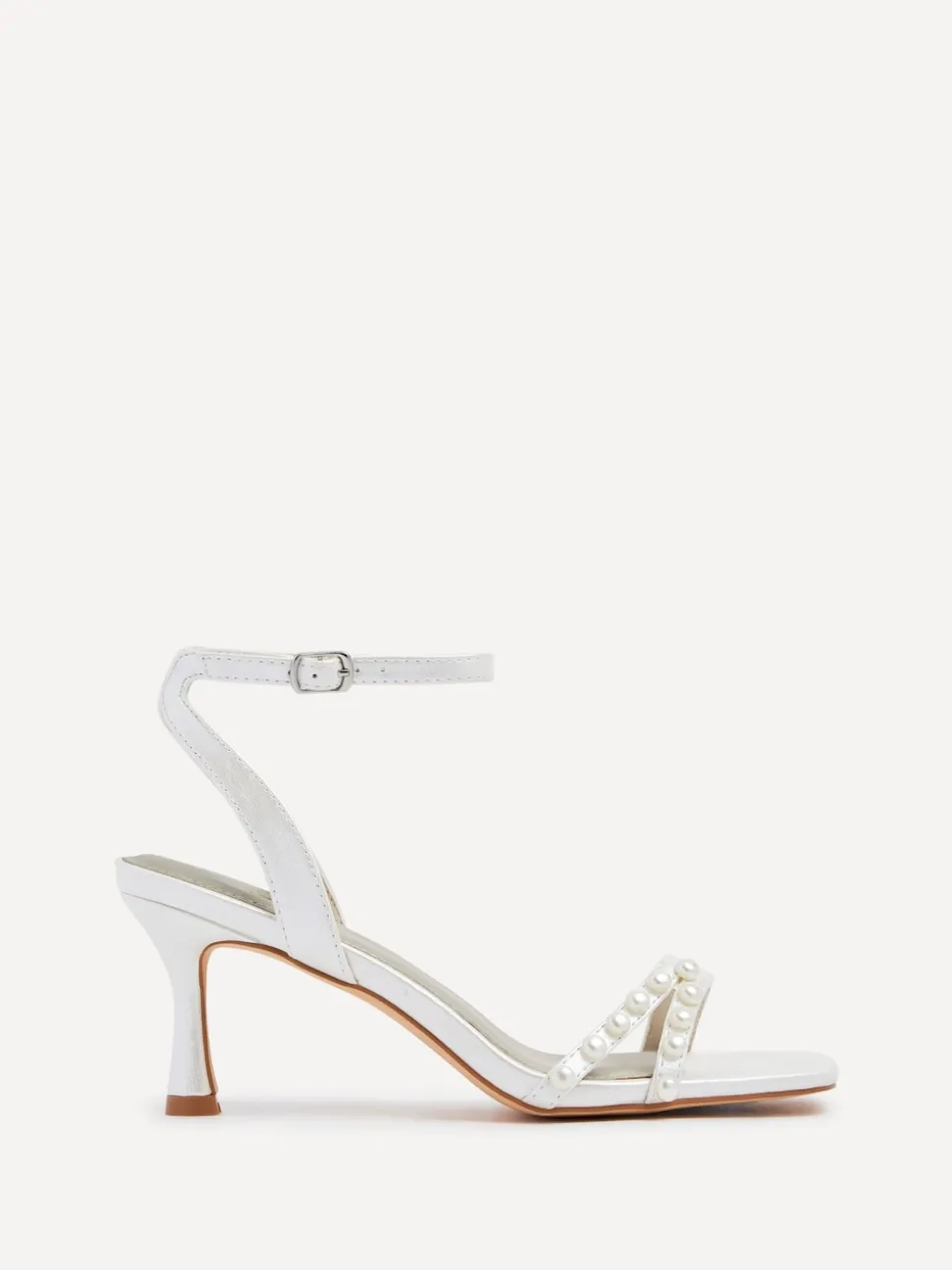 Linzi talons carrés ornés de perles Adelaide de mariée