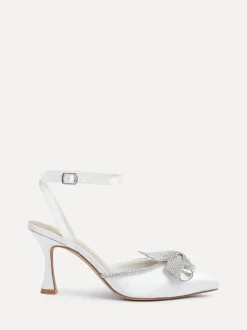 Linzi talons de mariée Angela en satin à nœud en diamant