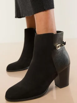 Lipsy bottes en faux cuir à talon milieu en tissu mélangé à bout en amande