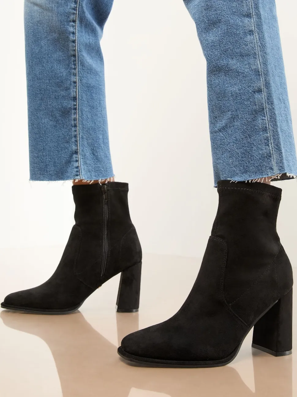 Lipsy bottes extensibles en faux daim à talon bloc