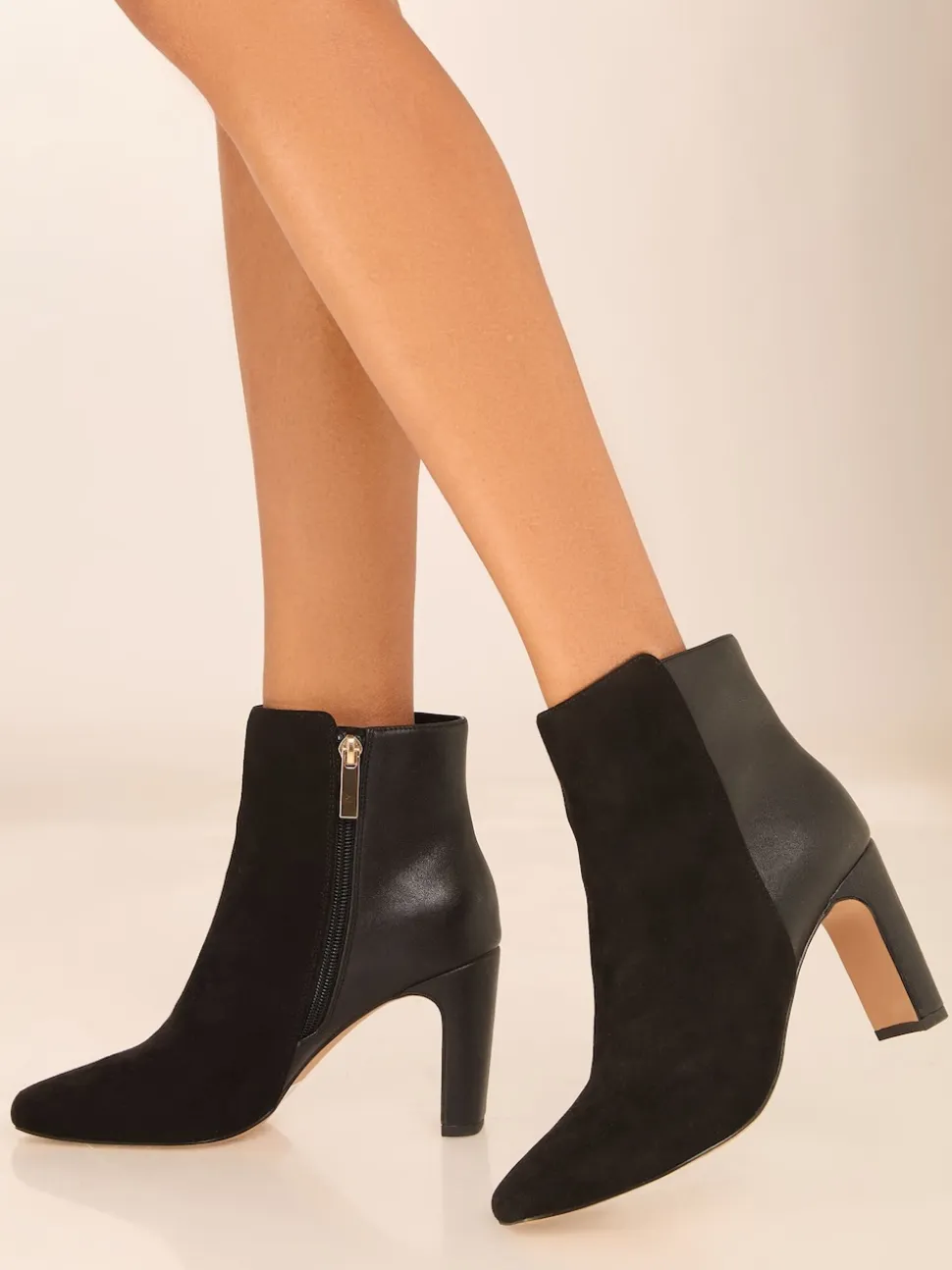 Lipsy bottines élégantes en similicuir à talons mi-blocs