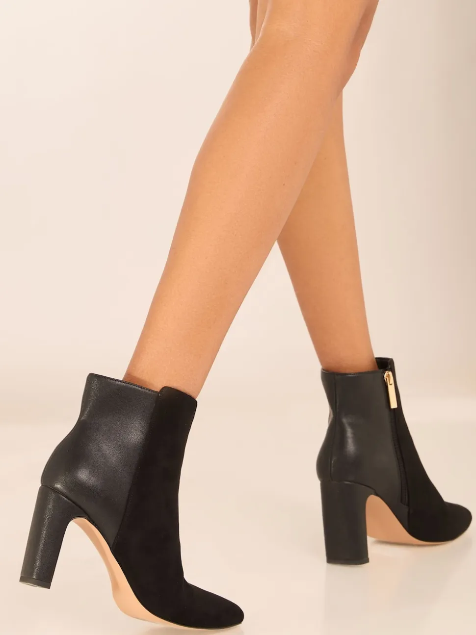 Lipsy bottines élégantes en similicuir à talons mi-blocs